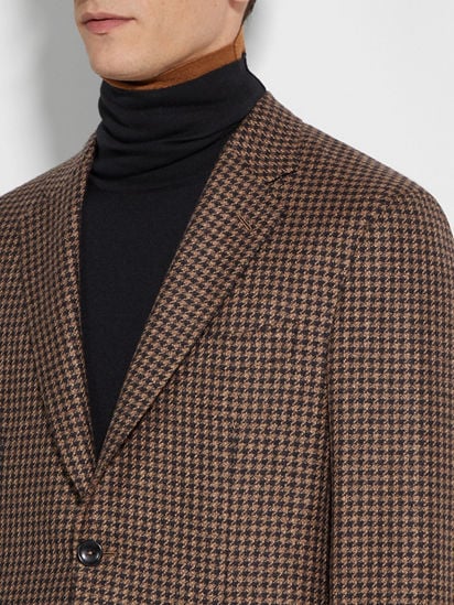 Dark Brown and Light Brown Cashmere and Silk Jacket SS25 Dark Brown and Light Brown Cashmere and Silk Jacket SS25