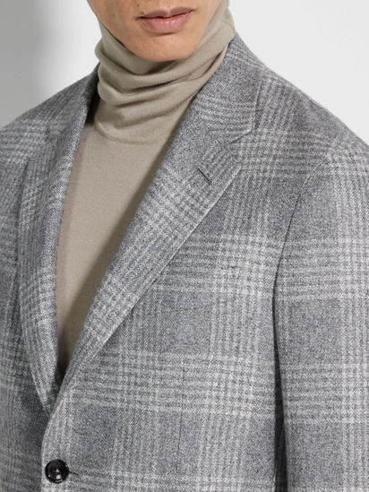 グレー&ホワイト シルク&カシミヤ ジャケット FW24 31720160 グレー&ホワイト シルク&カシミヤ ジャケット FW24 31720160