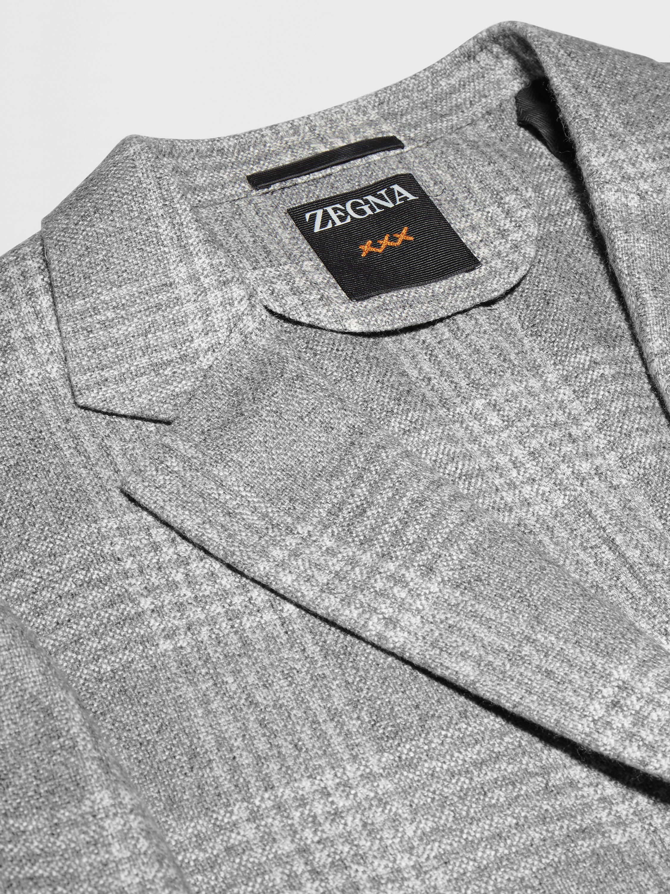 Grey and White Silk and Cashmere Jacket Product detail photo #2