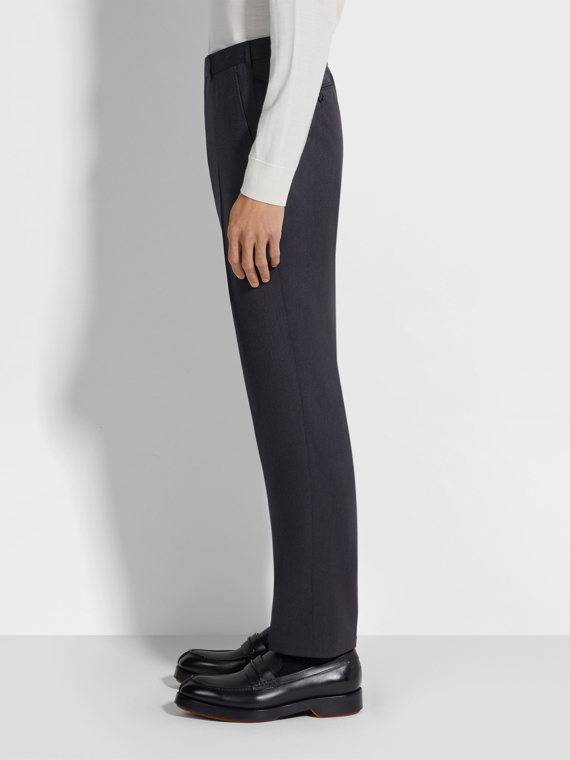 Dark Grey Centoventimila Wool Pants Product detail photo #2