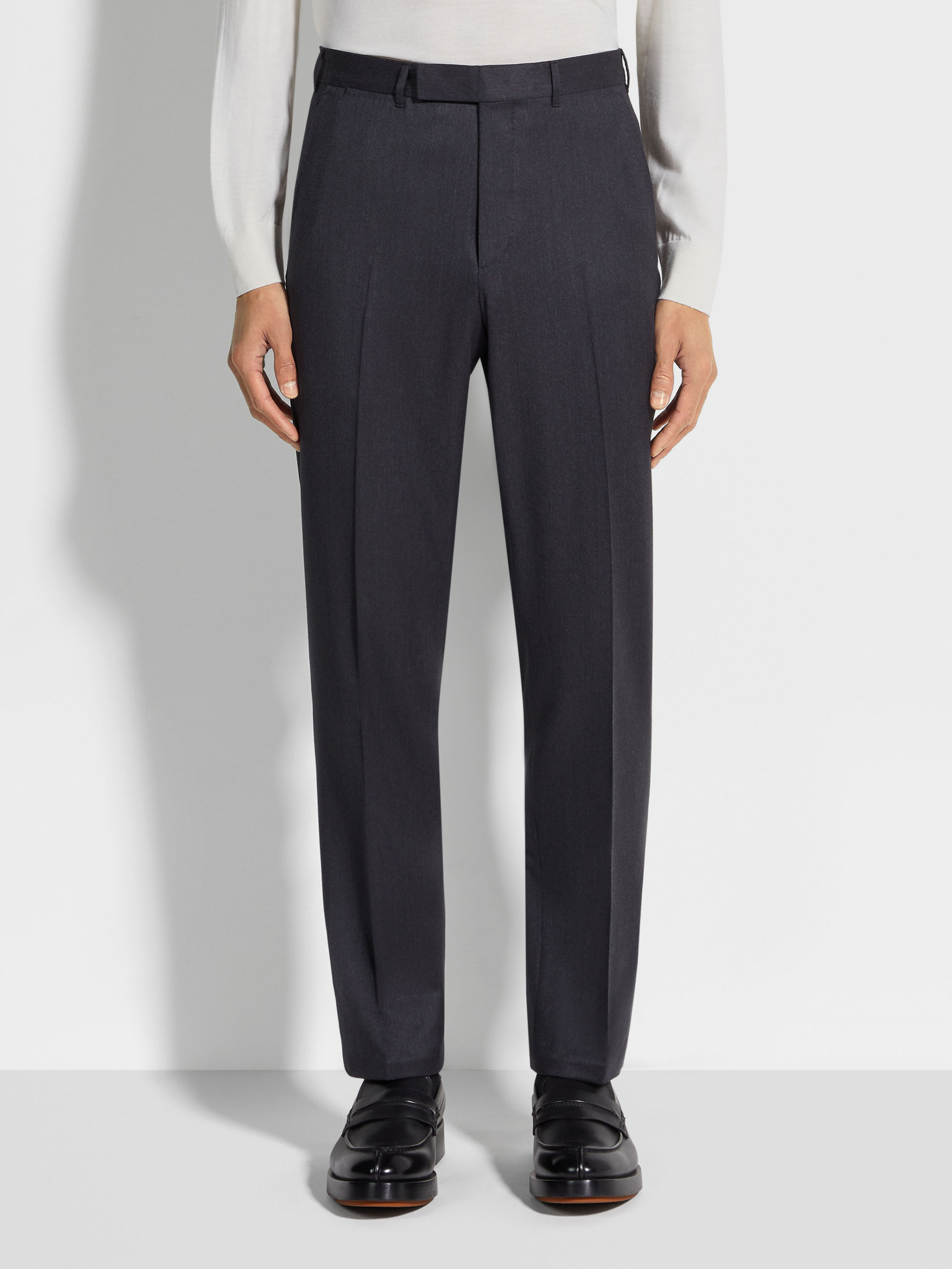 Dark Grey Centoventimila Wool Pants Product detail photo #3