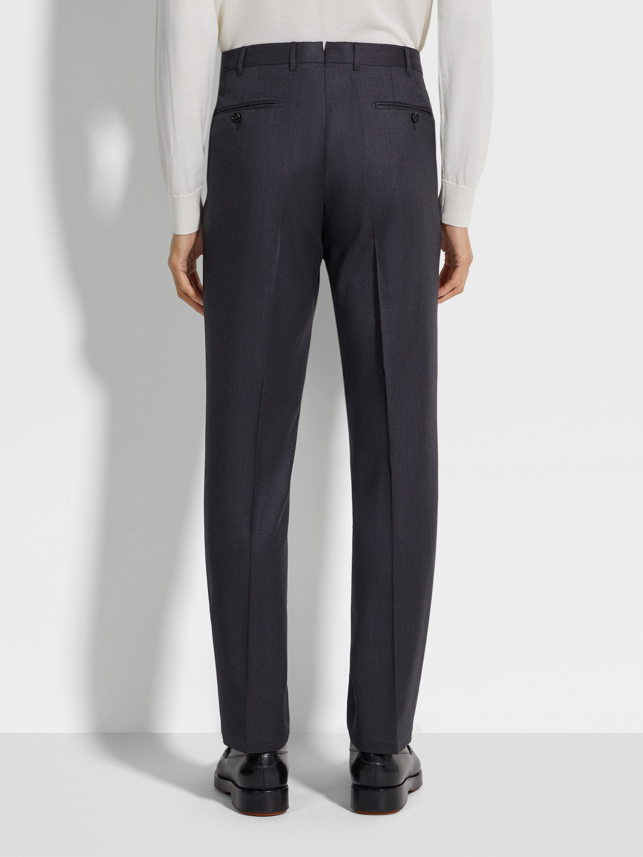 Dark Grey Centoventimila Wool Pants Product detail photo #4