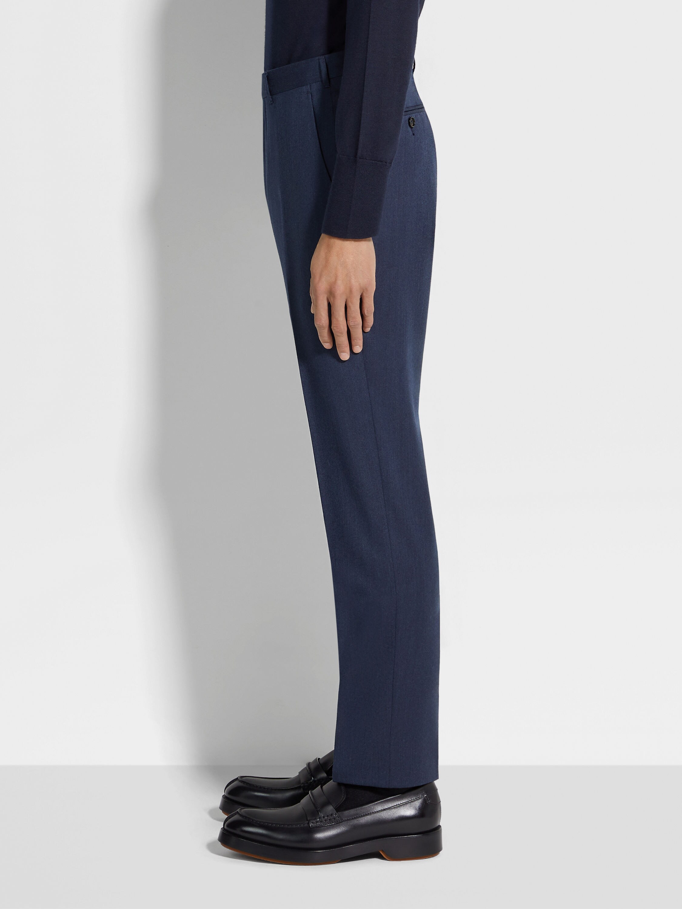 Blue Centoventimila Wool Pants Product detail photo #2