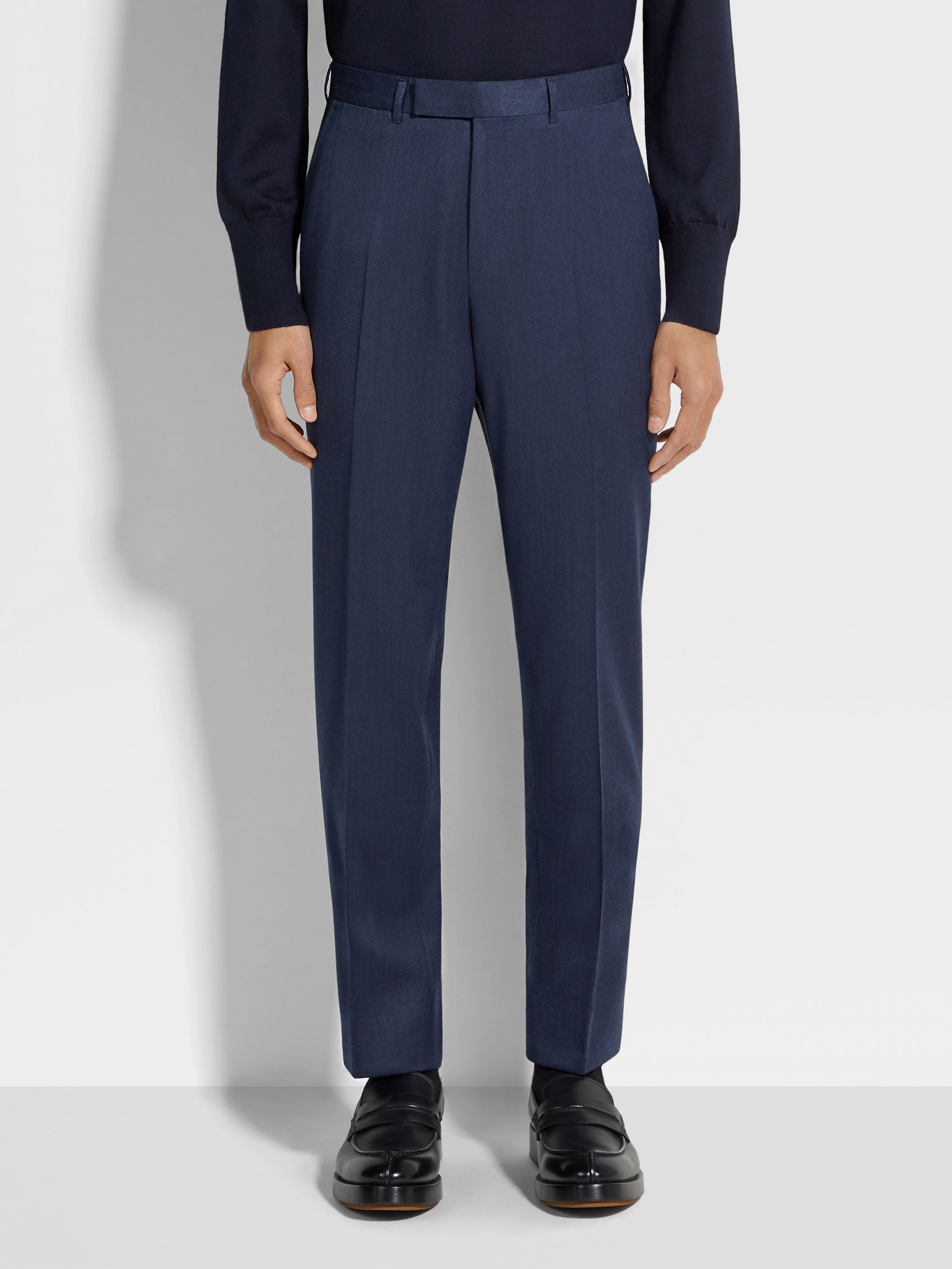 Blue Centoventimila Wool Pants Product detail photo #3