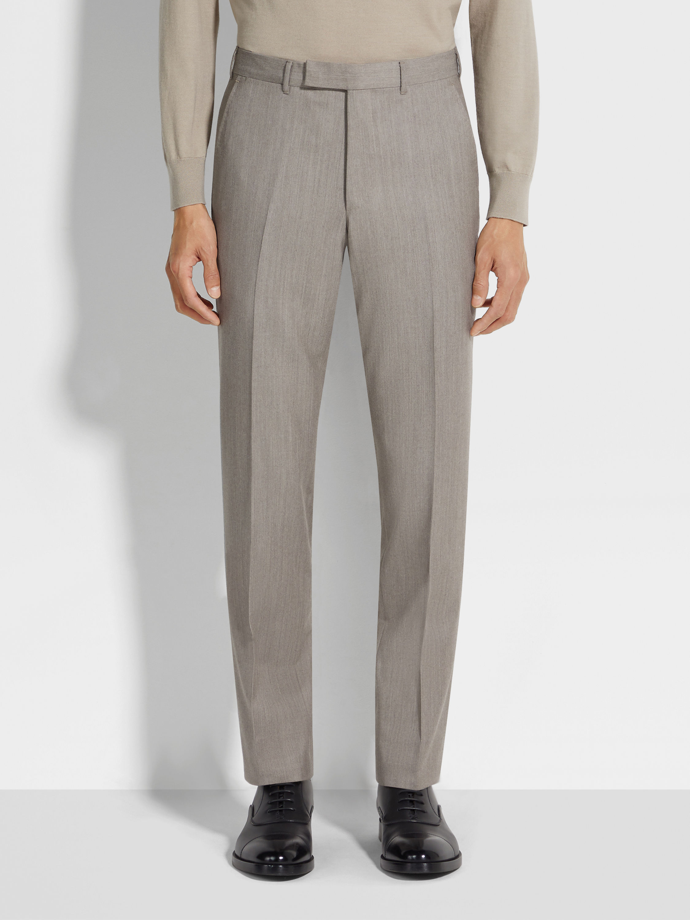 Beige Centoventimila Wool Pants Product detail photo #3