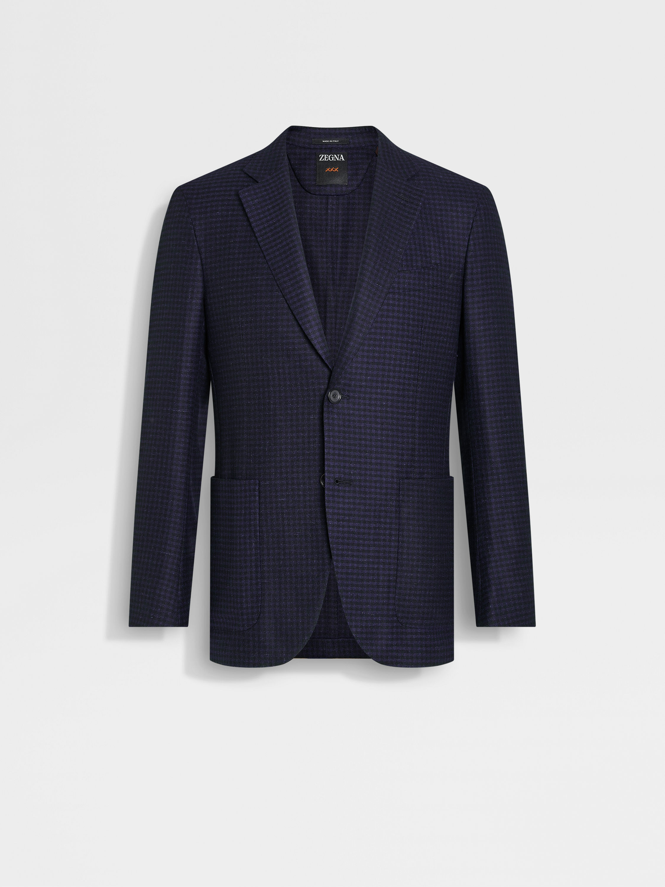 Ink Blue and Black Cashmere and Linen Jacket FW24 32184837 Ink Blue and Black Cashmere and Linen Jacket FW24 32184837