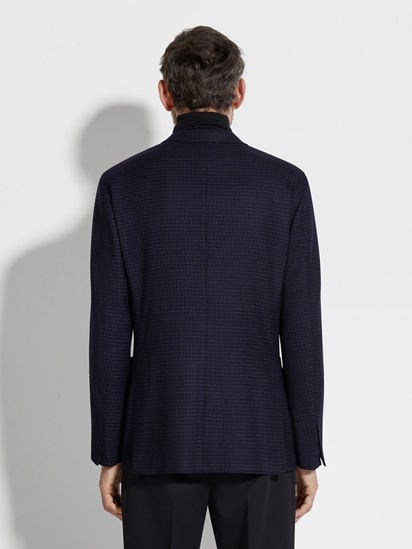Ink Blue and Black Cashmere and Linen Jacket FW24 32184837 Ink Blue and Black Cashmere and Linen Jacket FW24 32184837