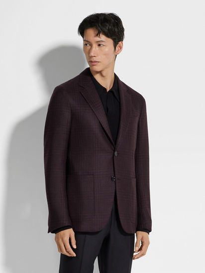 Dark Purple and Black Oasi Cashmere Jacket FW24 32132140 Dark Purple and Black Oasi Cashmere Jacket FW24 32132140