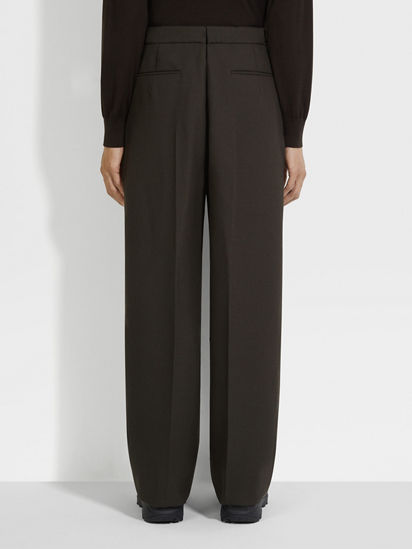 Dark Brown Wool Pants FW24 32623670 | Zegna ROW Dark Brown Wool Pants FW24 32623670 | Zegna ROW