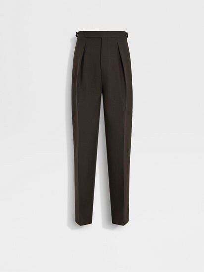 Dark Brown Wool Pants FW24 32623670 | Zegna ROW Dark Brown Wool Pants FW24 32623670 | Zegna ROW