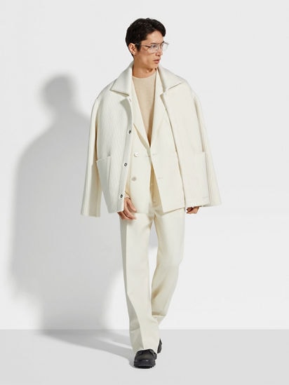 White Wool Jacket FW24 32941297 | Zegna ROW White Wool Jacket FW24 32941297 | Zegna ROW