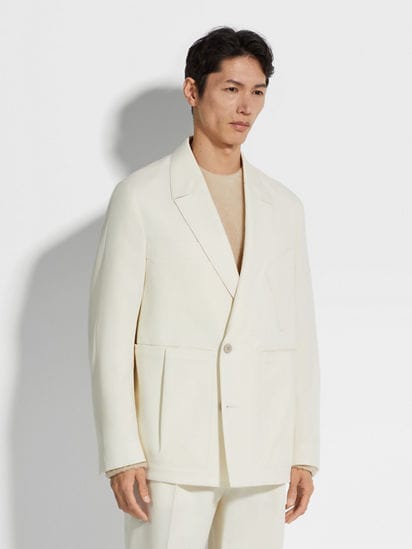 White Wool Jacket FW24 32941297 | Zegna ROW White Wool Jacket FW24 32941297 | Zegna ROW