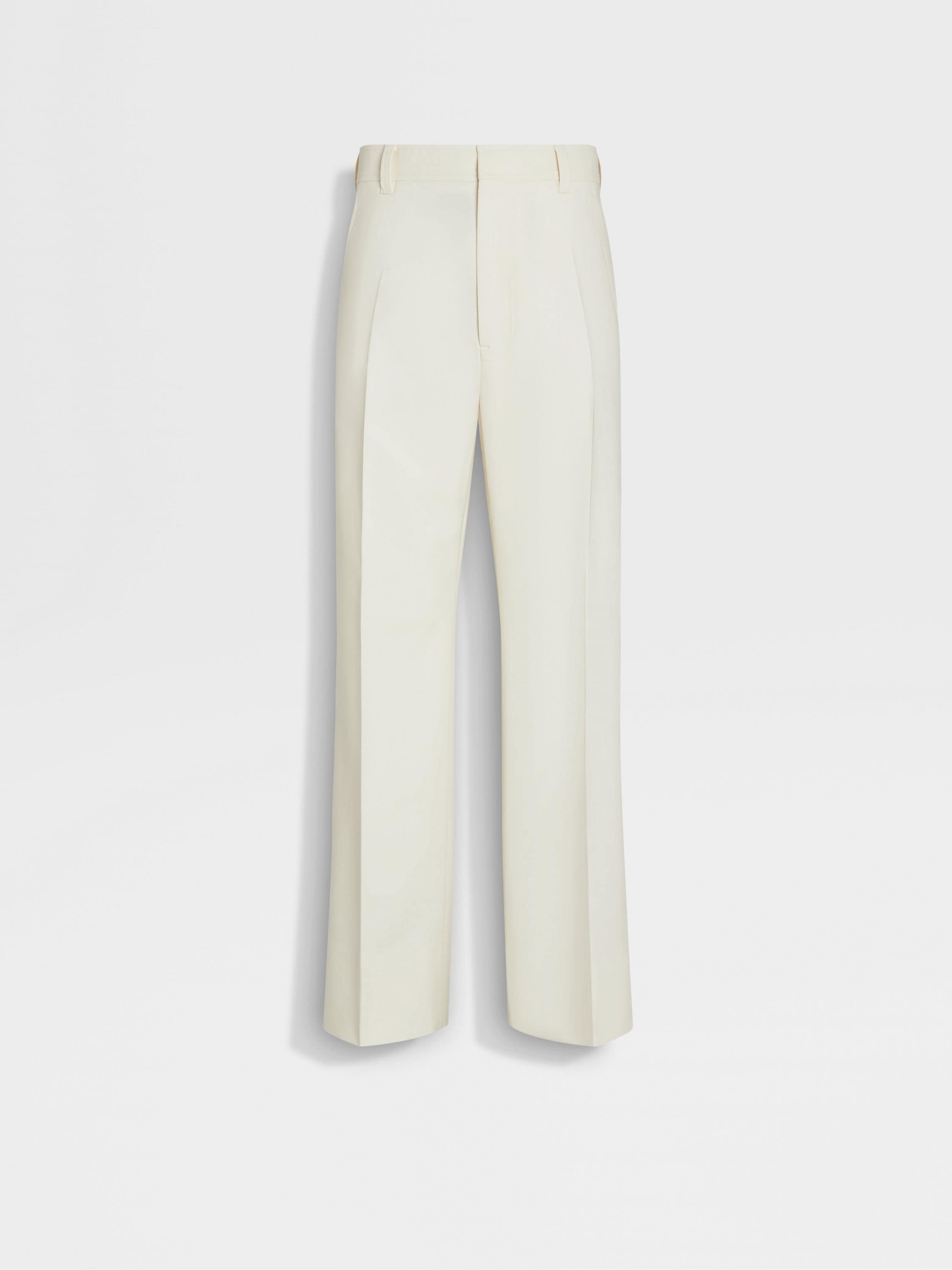 White Wool Pants 