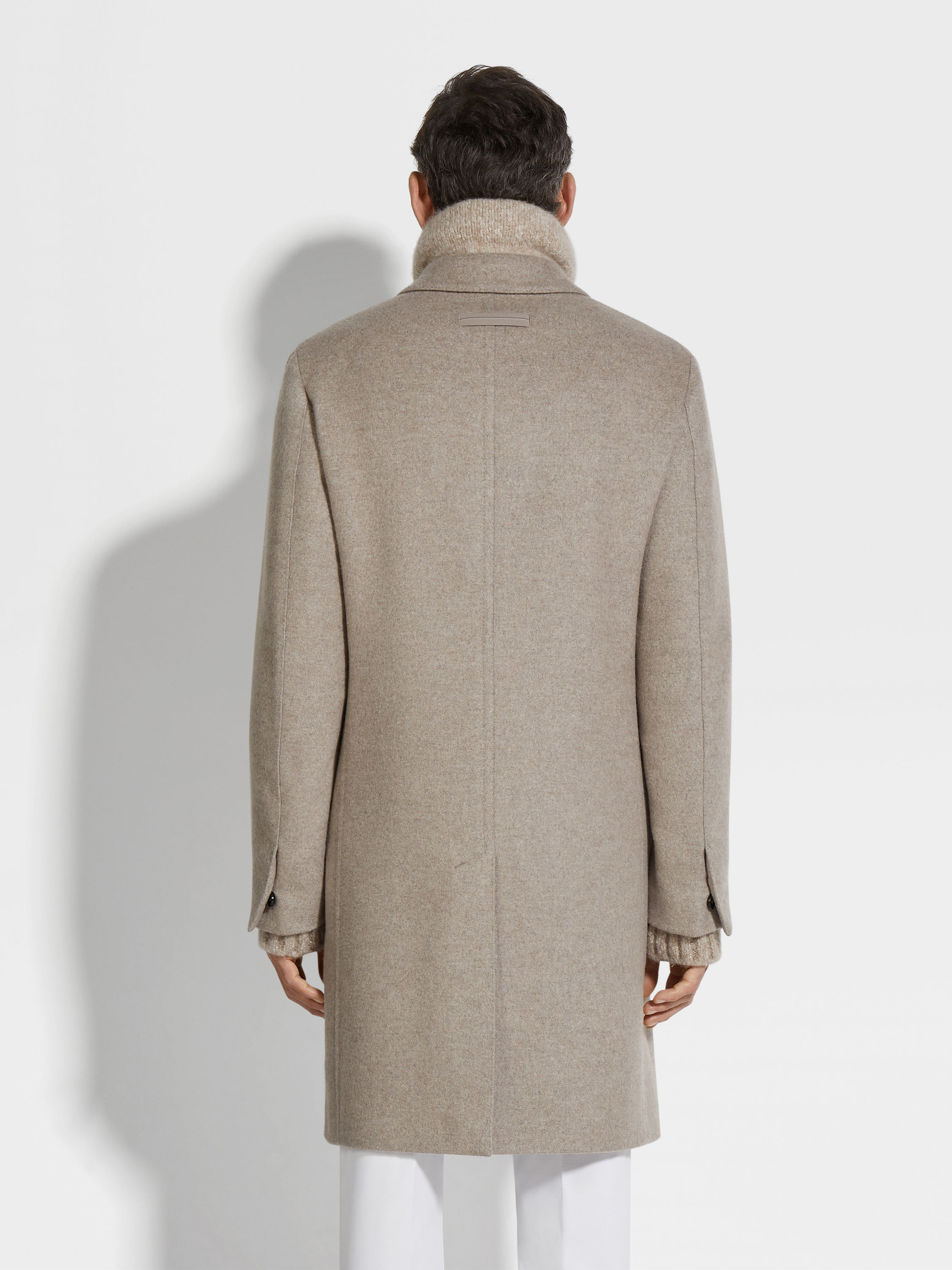 Light Taupe Oasi Cashmere Overcoat Product detail photo #4