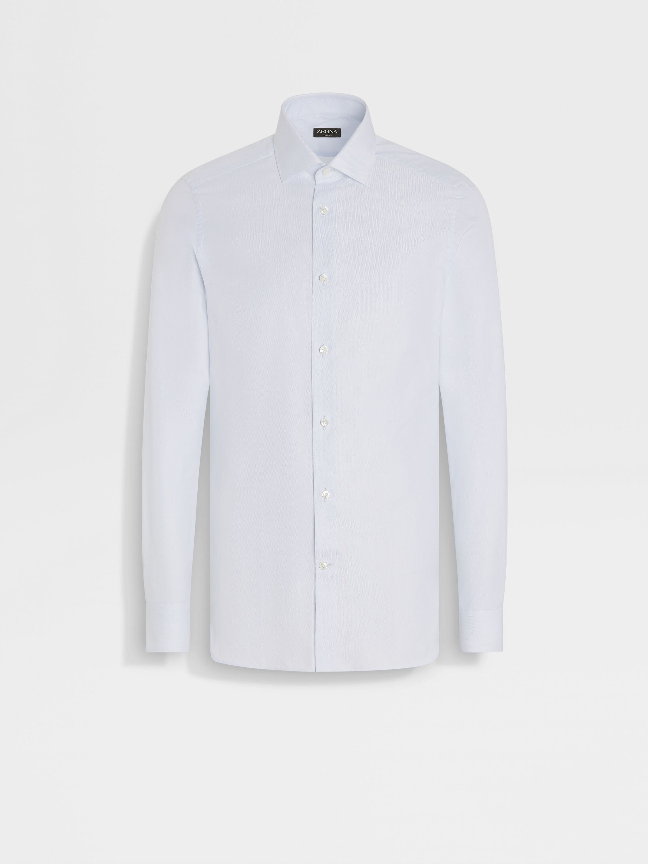 Light Blue Micro-structured Trecapi Cotton Shirt Main product photo