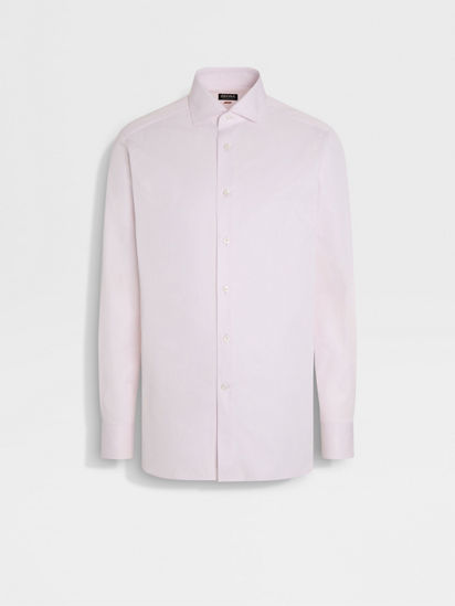Light Pink Micro-striped Centoventimila Cotton Shirt SS25