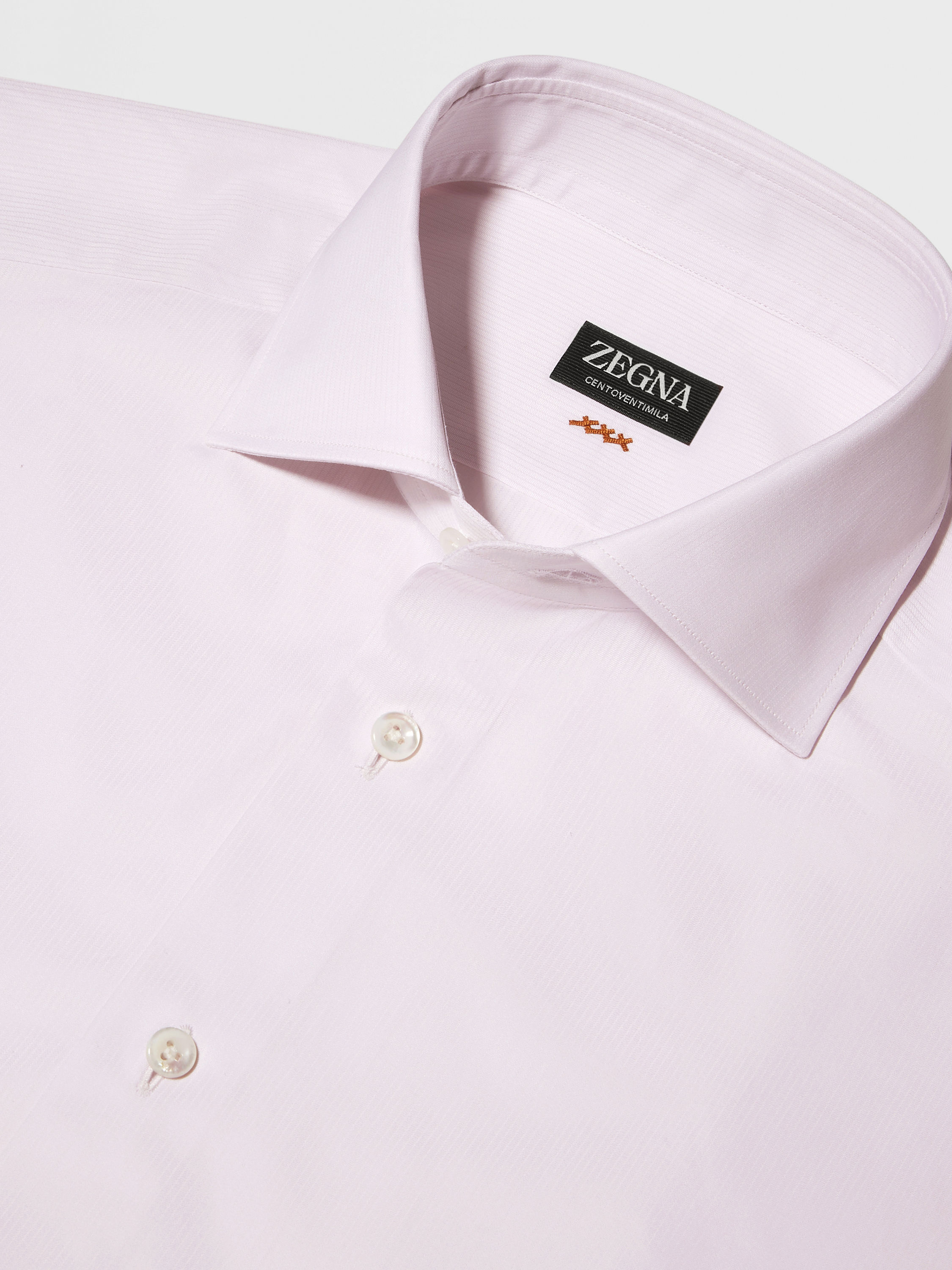 Light Pink Micro-striped Centoventimila Cotton Shirt Product detail photo #2