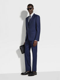 Azul Cobalto Azul Oxford Moda Traje Azul Hombre Traje De Lana