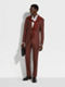 White and Brick Red Macro-striped Centoventimila Cotton Shirt Product detail photo #1