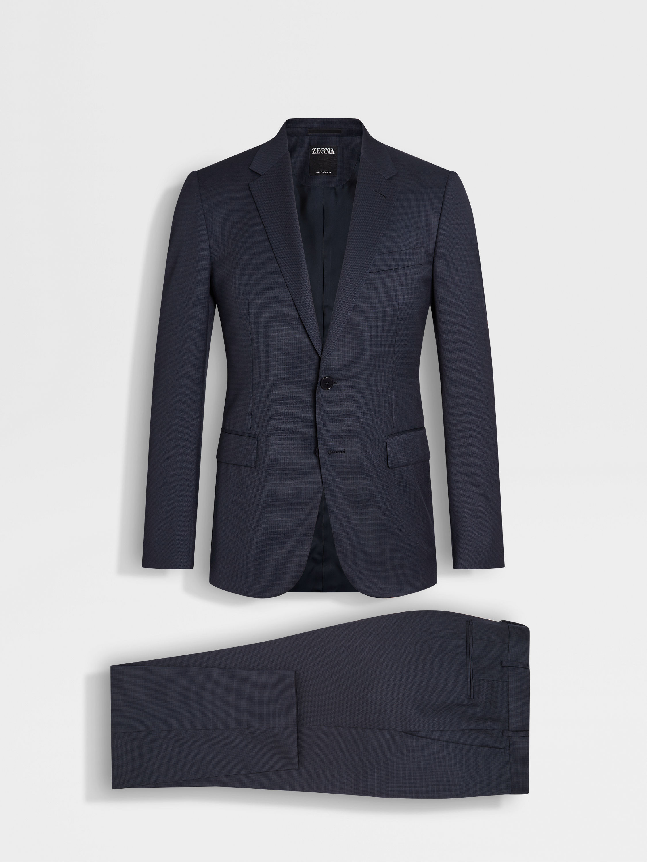 Blue and Navy Blue Multiseason Wool Suit Product detail photo #1