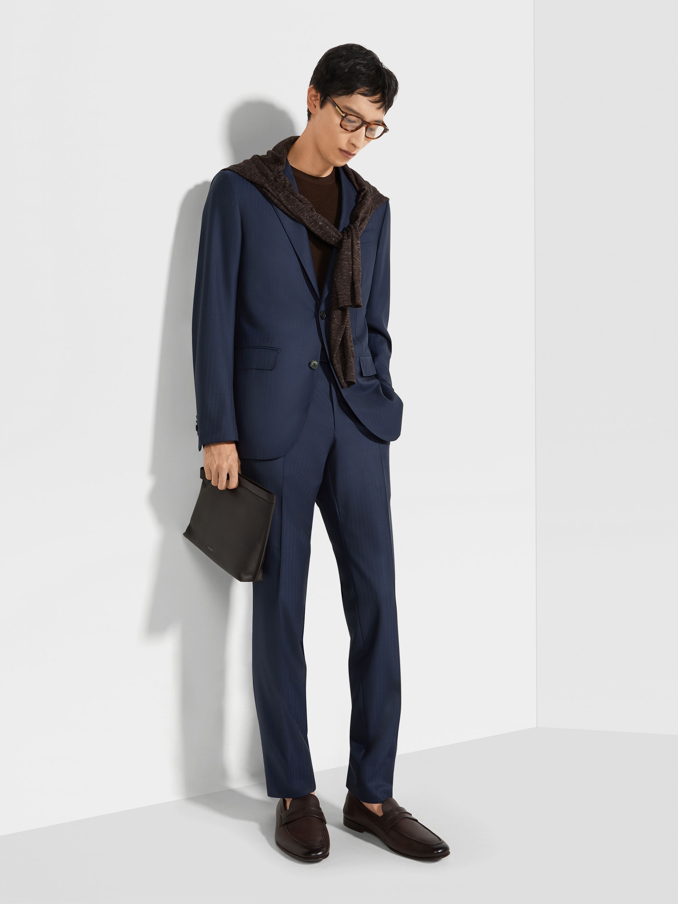 Dark Blue and Brown 15milmil15 Wool Suit SS25 33520833 Dark Blue and Brown 15milmil15 Wool Suit SS25 33520833