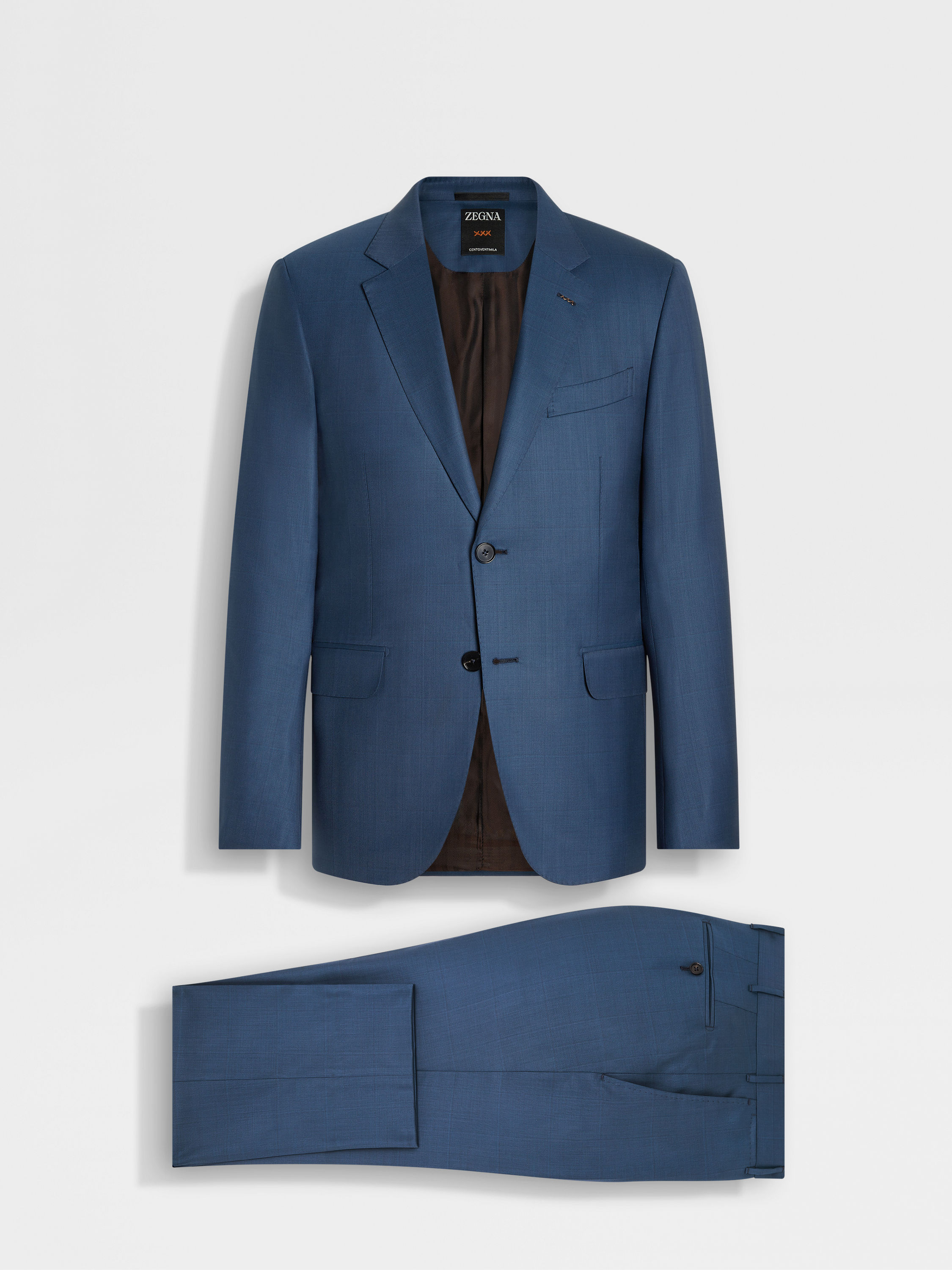 Dark Teal Blue Centoventimila Wool Suit Main product photo