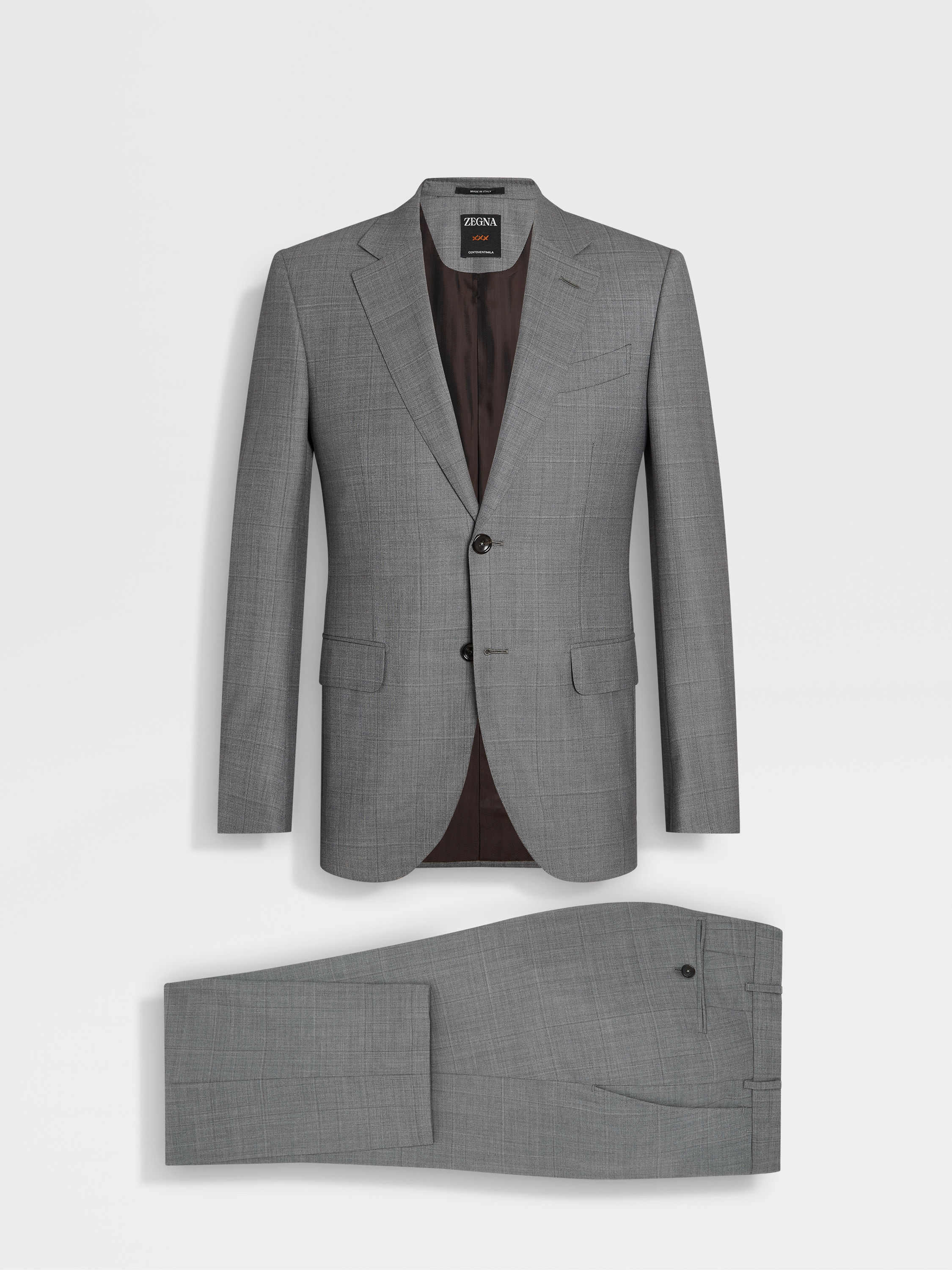Grey Centoventimila Wool Suit Product detail photo #1