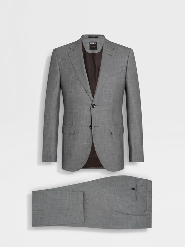 Grey Centoventimila Wool Suit Product detail photo #1