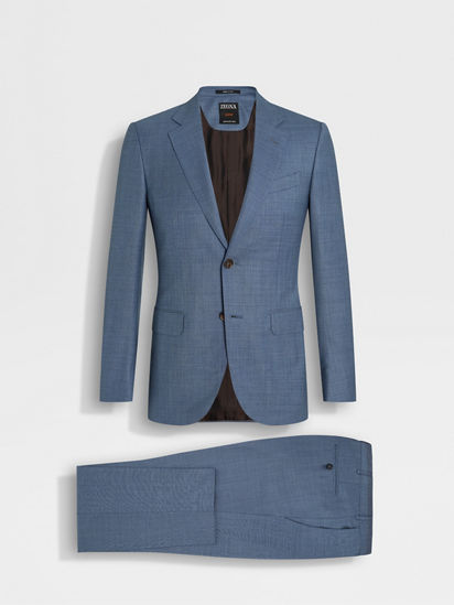 Light Avio Blue Centoventimila Wool Suit SS25 33521980