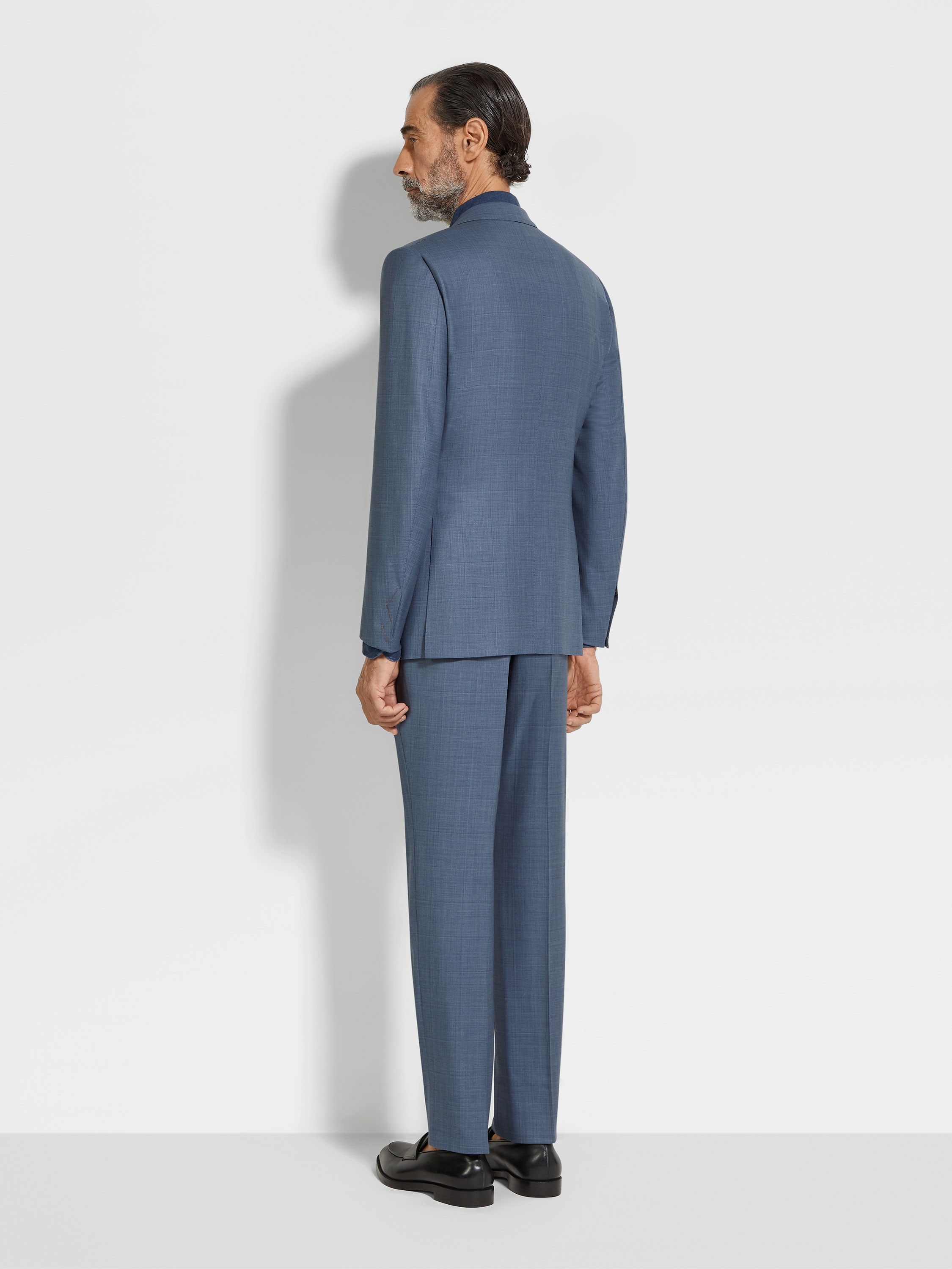 Light Avio Blue Centoventimila Wool Suit Product detail photo #3