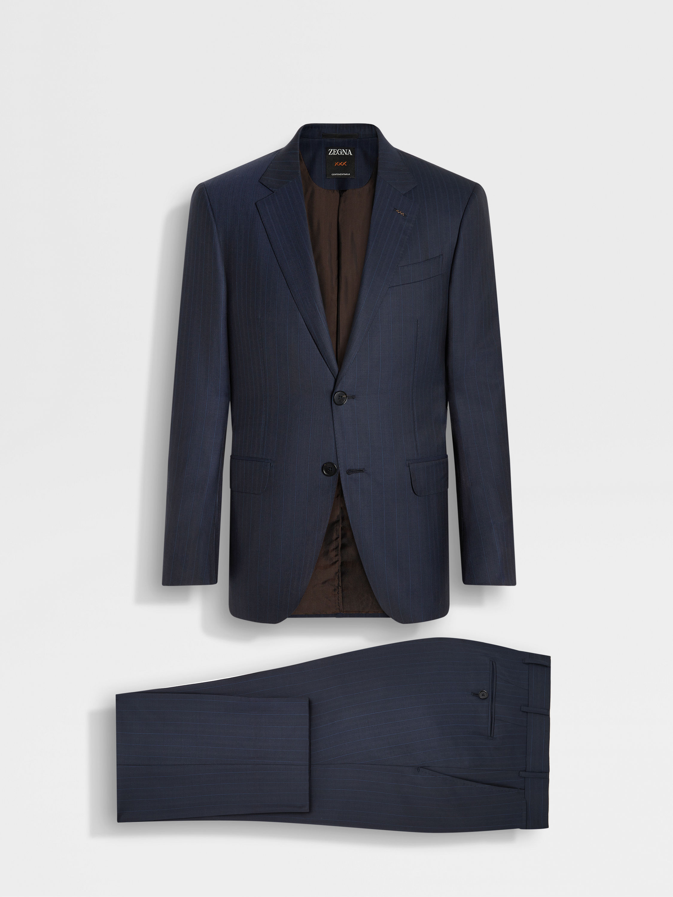 Dark Blue and Teal Blue Centoventimila Wool Suit Main product photo