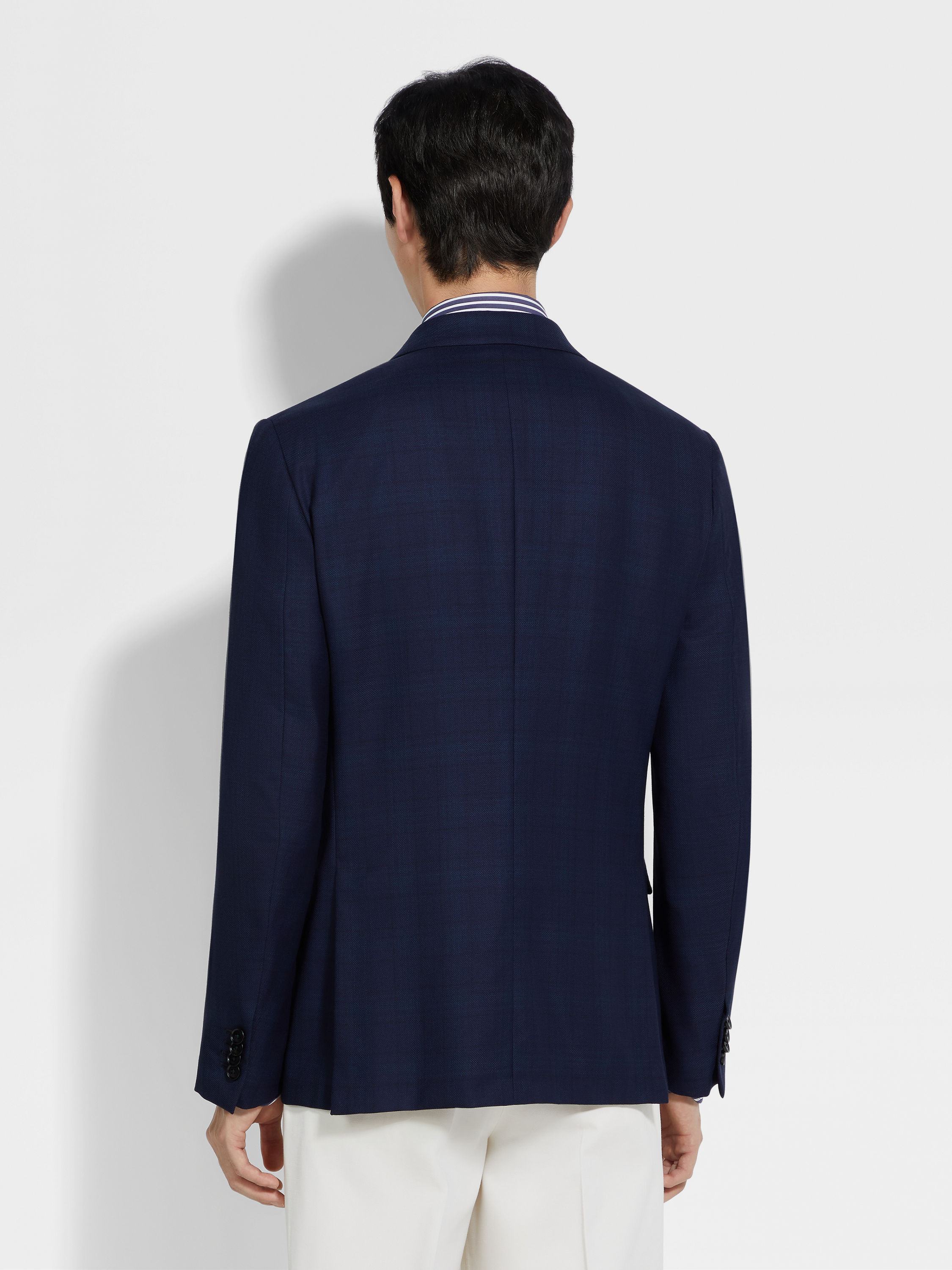 Dark Blue and Teal Blue 15milmil15 Wool Jacket Product detail photo #4