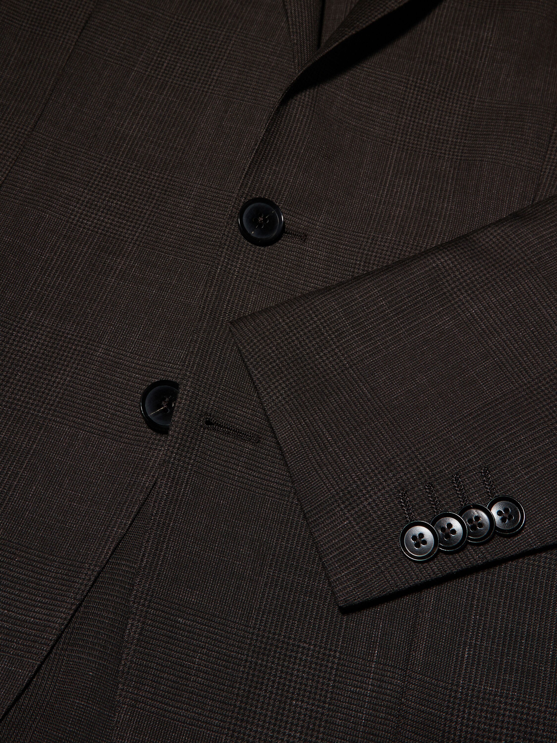 Brown and Dark Brown Crossover Wool Silk and Linen Jacket Product detail photo #2