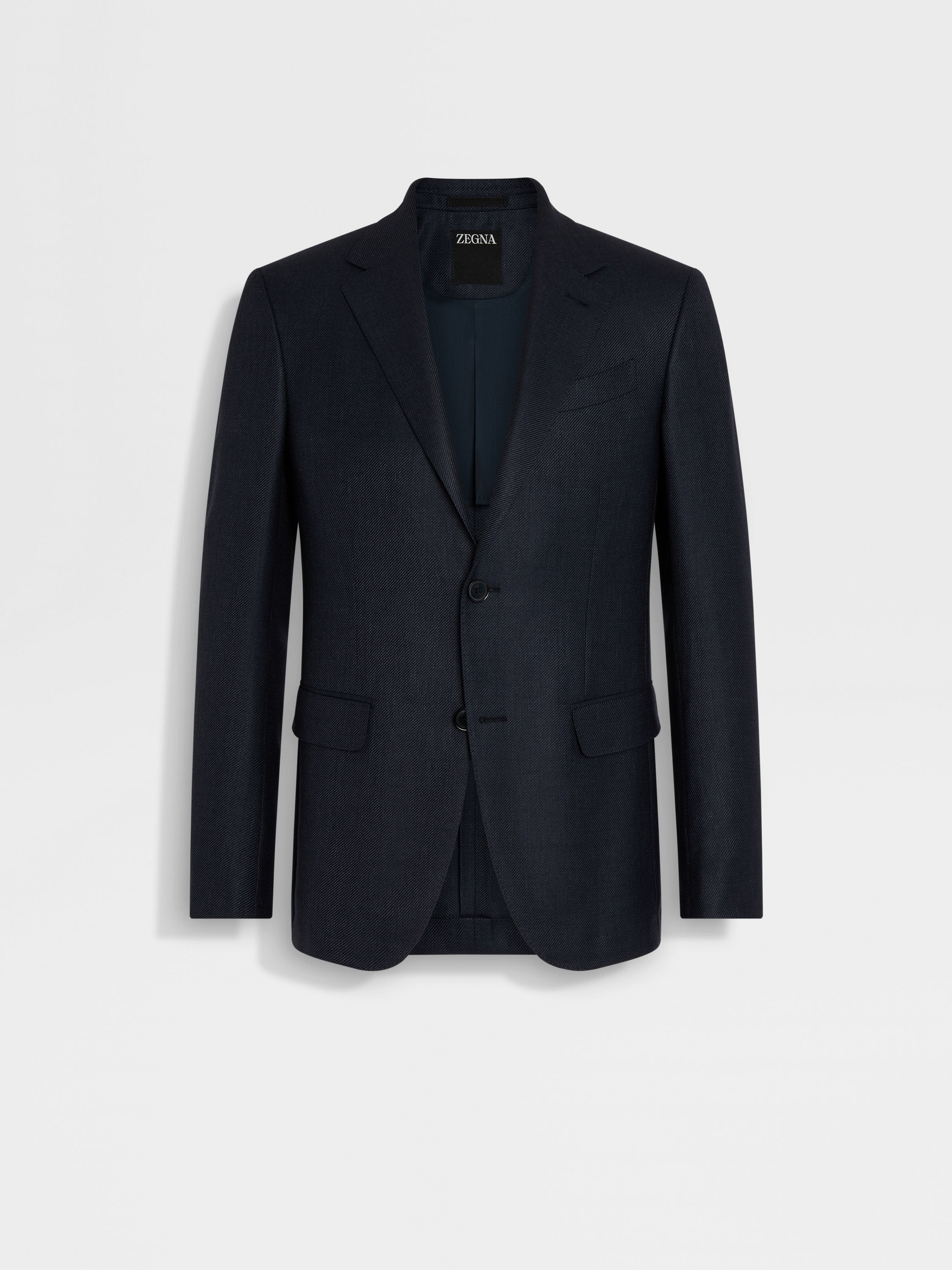 Navy Blue Cashmere Silk and Linen Jacket Main product photo