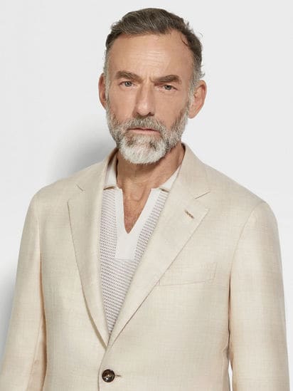 Light Beige and Light Taupe Cashmere and Silk Jacket SS25 Light Beige and Light Taupe Cashmere and Silk Jacket SS25