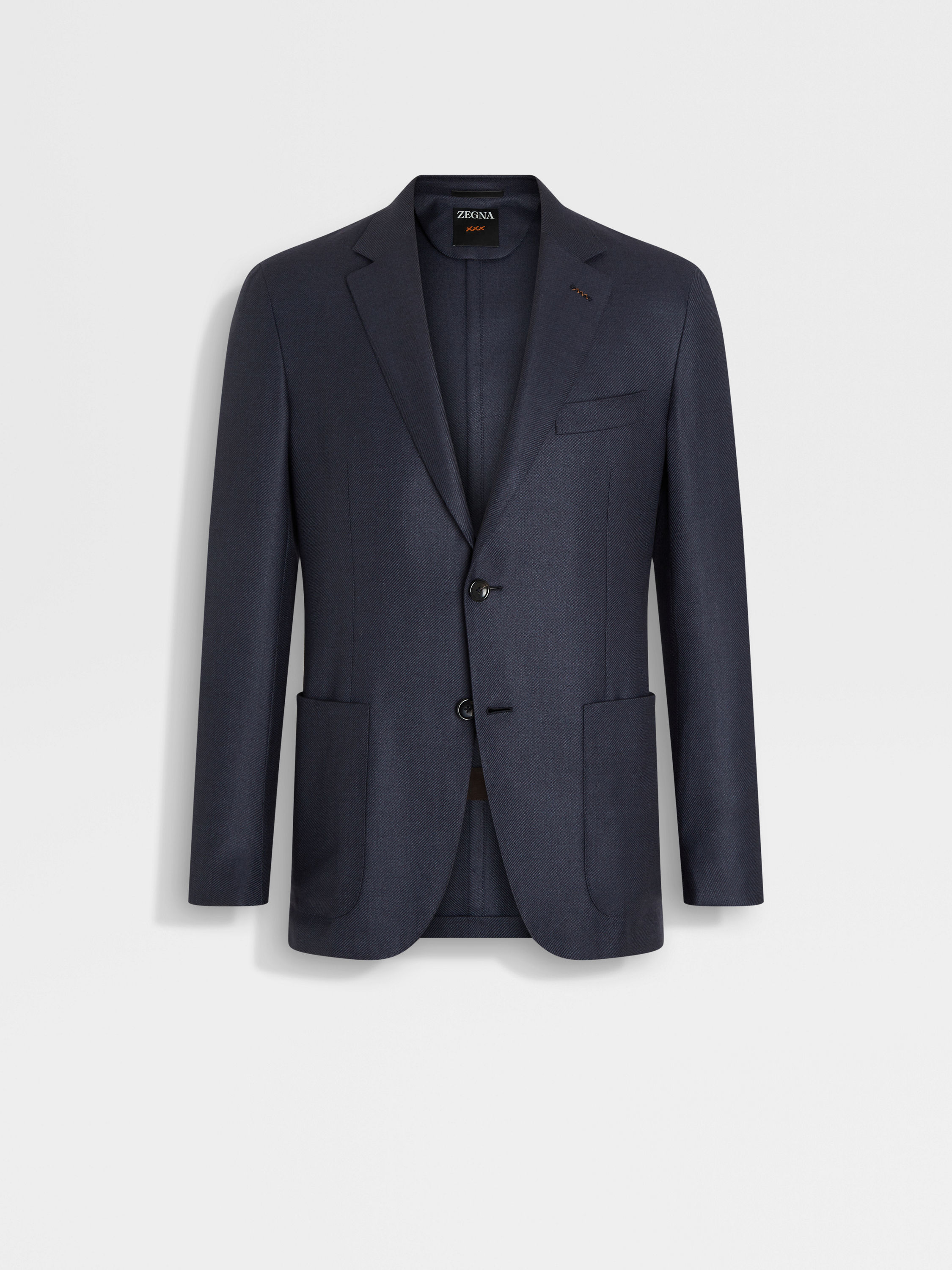 Navy Blue Cashmere Silk and Linen Jacket Main product photo