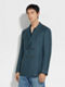 Teal Blue Cashmere Silk and Linen Jacket Product detail photo #3