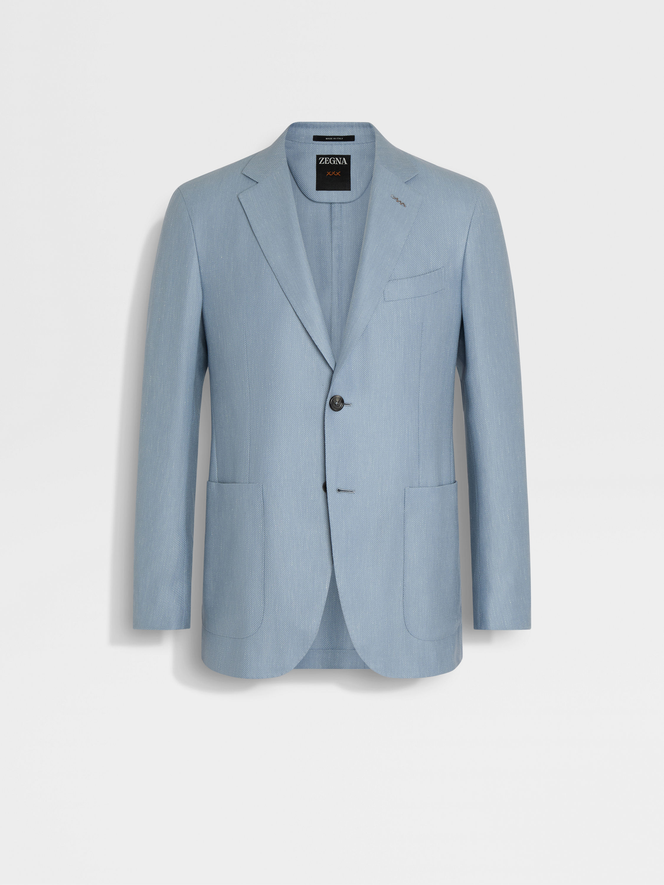 Light Blue Cashmere Silk and Linen Jacket Main product photo