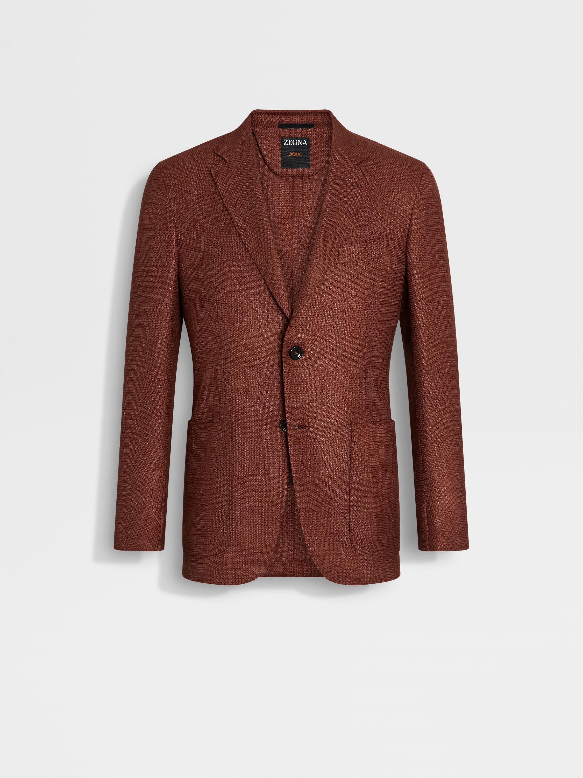 Brick Red Cashmere Silk and Linen Jacket Main product photo