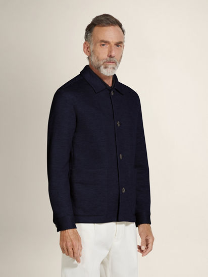 Jerseywear Cotton Linen Cashmere and Silk Blend Alpe Chore Jacket