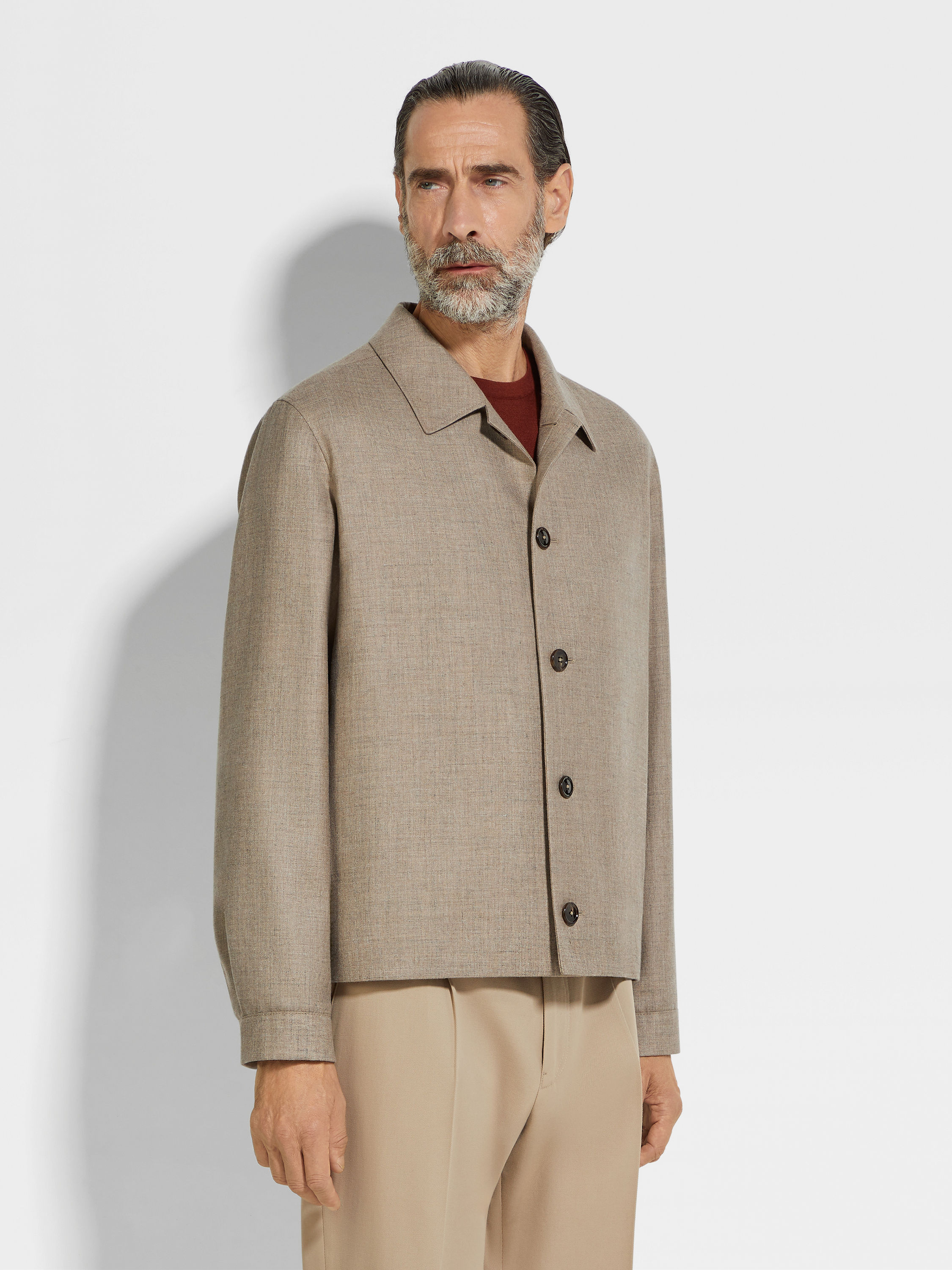 Cashmere Silk and Linen Chore Jacket Product detail photo #3