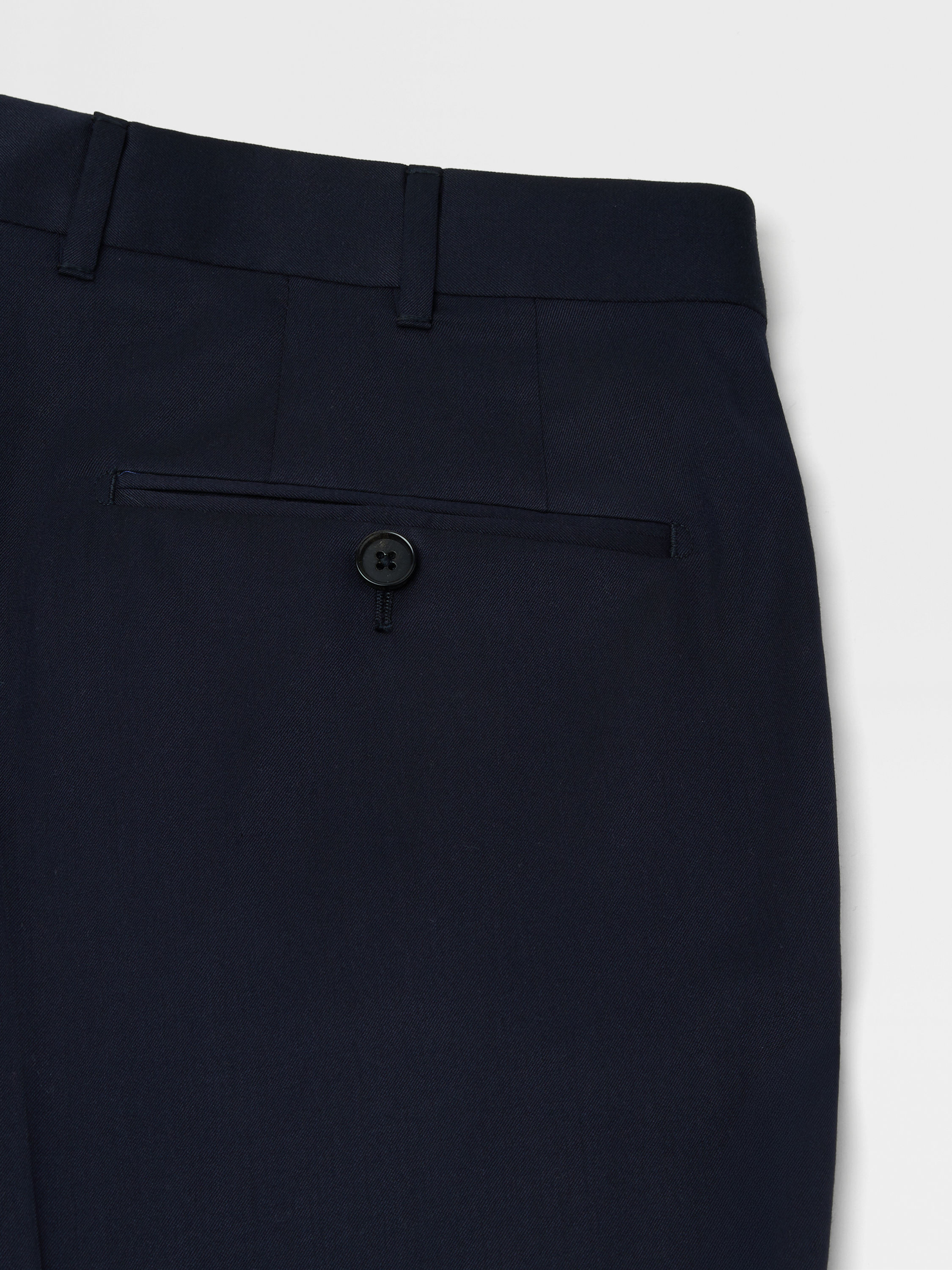 Navy Blue Centoventimila Wool Pants Product detail photo #2