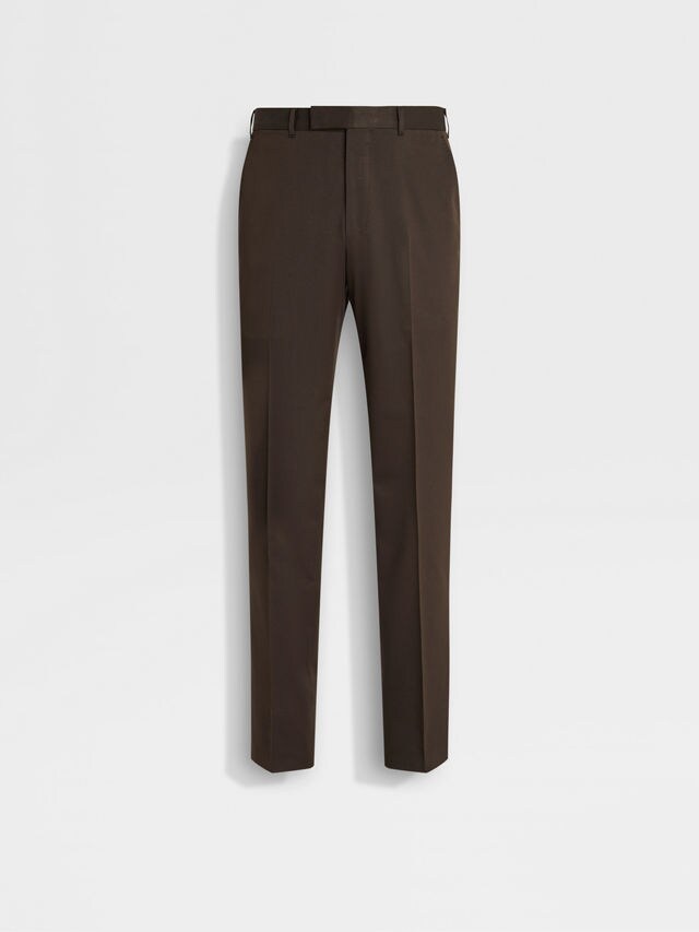 Dark Brown Centoventimila Cotton and Wool Pants Main product photo