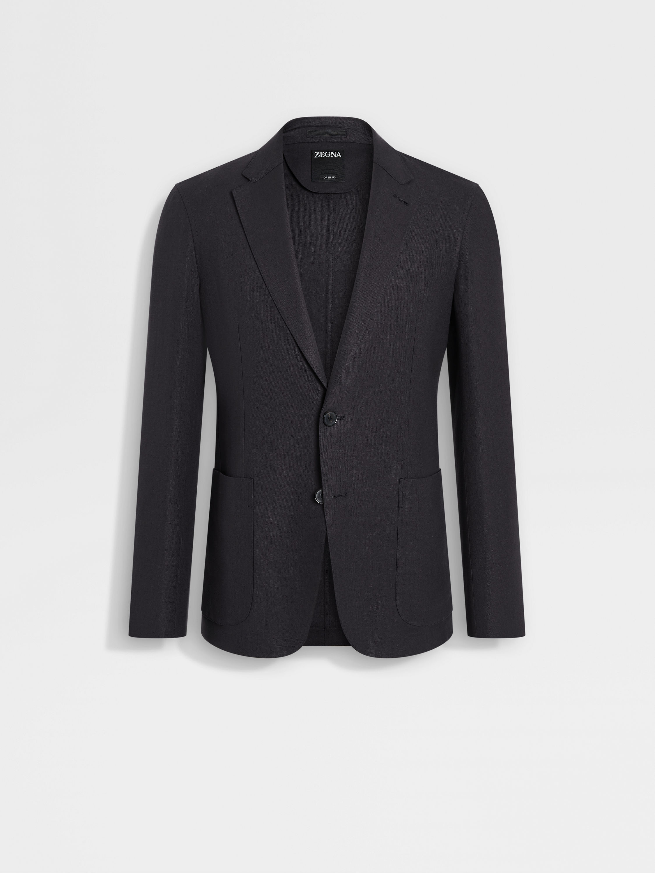 Navy Blue Oasi Lino Shirt Jacket Product detail photo #1