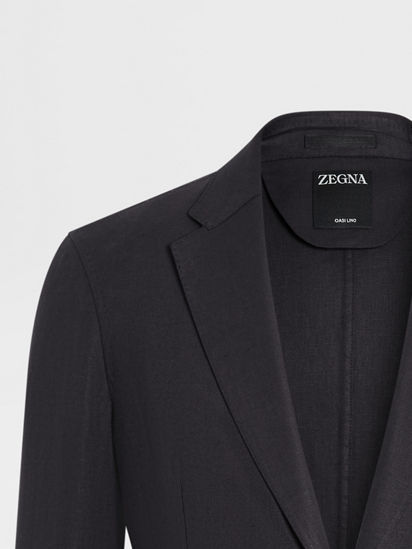 Navy Blue Oasi Lino Shirt Jacket SS25 33964001 | Zegna ROW
