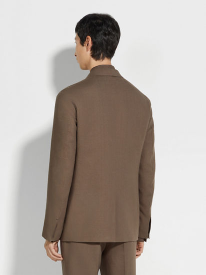 Dark Taupe Oasi Lino Jacket SS25 33964339 | Zegna GB