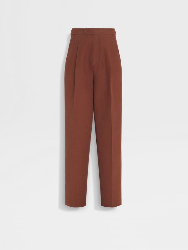 Pantalones en Oasi Lino Color Tabaco Foto principal del producto