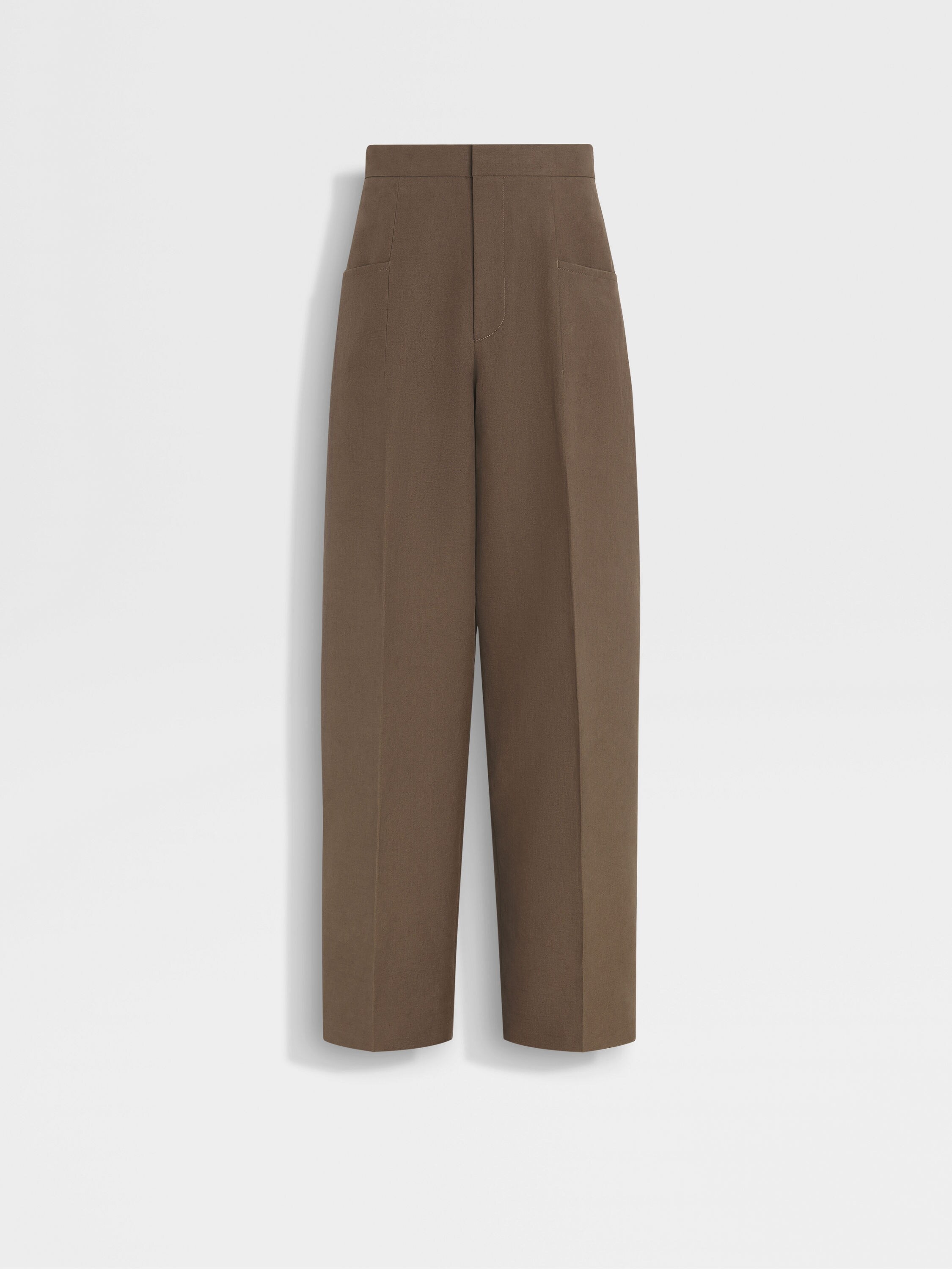 Dark Taupe Oasi Lino Pants Main product photo