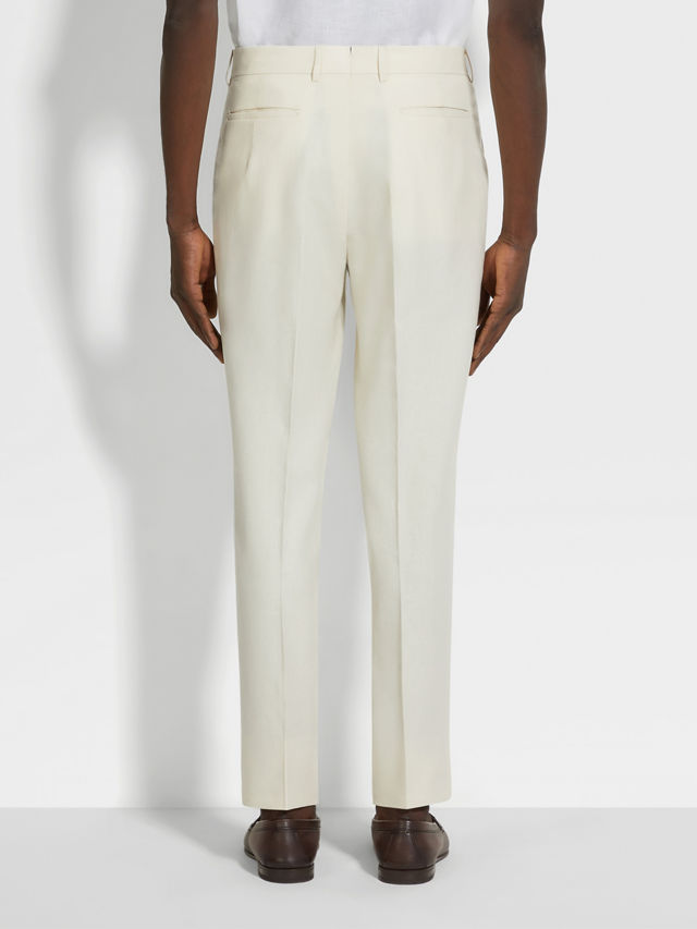 White Oasi Lino Pants Product detail photo #5