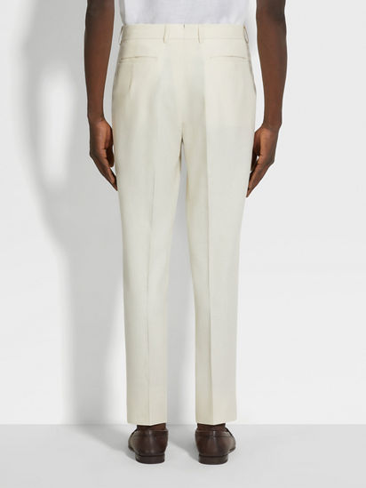 White Oasi Lino Pants SS25 33964198 | Zegna CA White Oasi Lino Pants SS25 33964198 | Zegna CA